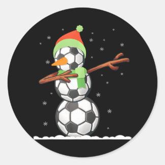 Dab Snowman aus Fußball Balls Funny Christmas Runder Aufkleber