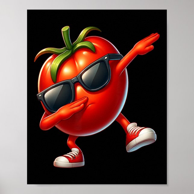 Dab Tomato Dancing Dabbing Tomato Frucht Poster (Vorne)