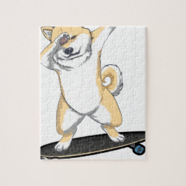 Dabbinbg Shiba Inu auf Skateboard-Kaffee-Tasse