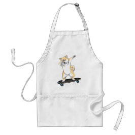 Dabbinbg Shiba Inu auf Skateboard-Kaffee-Tasse Schürze