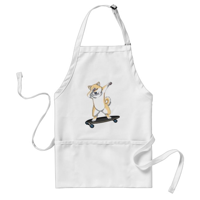 Dabbinbg Shiba Inu auf Skateboard-Kaffee-Tasse Schürze (Vorne)