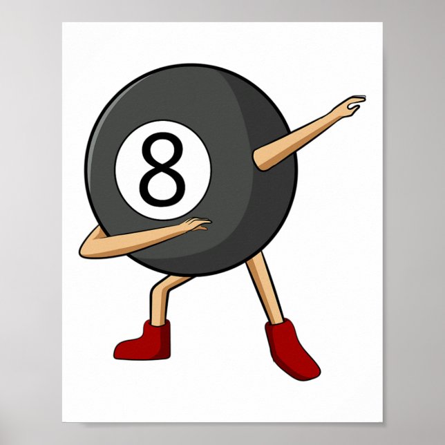 Dabbing 8 Ll Pool Billiards Player Boy Poster (Vorne)