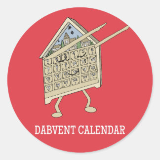 Dabbing Adventskalender Funny Christlich Religious Runder Aufkleber