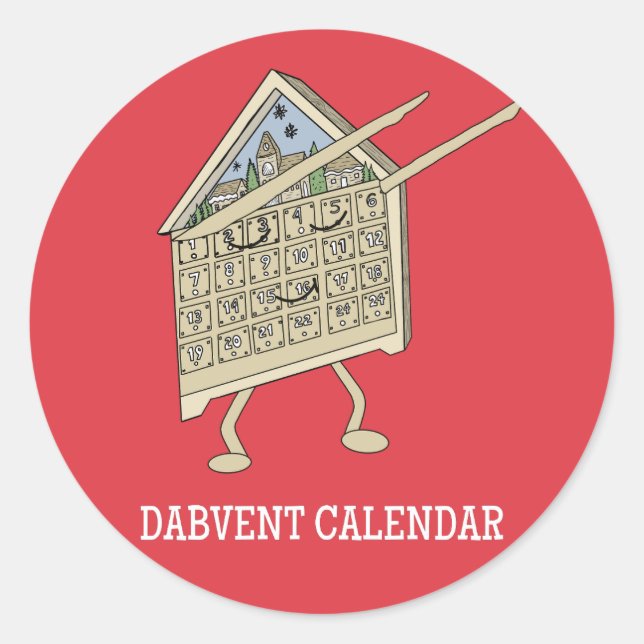 Dabbing Adventskalender Funny Christlich Religious Runder Aufkleber (Vorderseite)