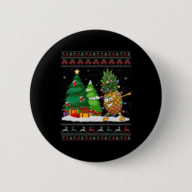 Dabbing Ananas Liebhaber Weihnachtsmannmütze Ugge  Button (Vorderseite)