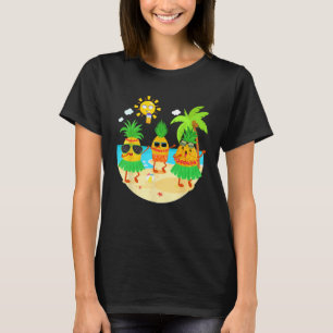 Dabbing Ananas Sonnenbrille Hawaii Strand Palmen T-Shirt