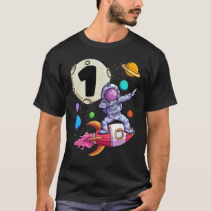 Dabbing Astronaut 1 Yr Old Birthday Boy Space 1 T-Shirt