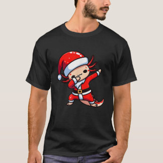 Dabbing Axolotl Santa Claus Hat Kinder Jungs Chris T-Shirt