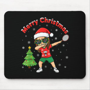 Dabbing Badminton Mädchen Santa Claus Weihnachten Mousepad