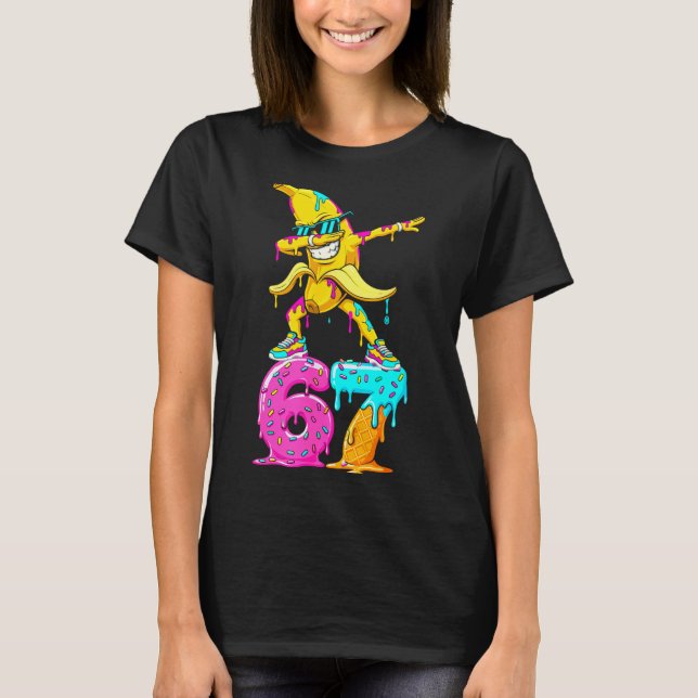 Dabbing Banana 67 Ice Cream Drip Funny Six Seven M T-Shirt (Vorderseite)
