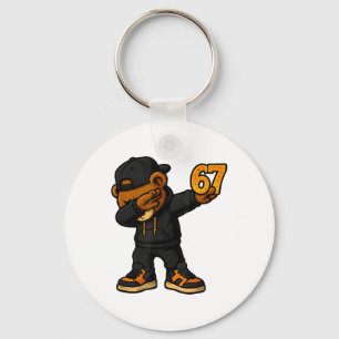 Dabbing Bär 67 Meme Lustig Brainrot Hip Hop Kinder Schlüsselanhänger