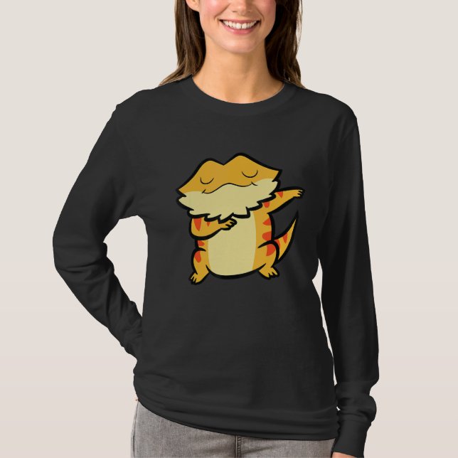Dabbing Barted Dragon Reptile Lizard Bartan Drag T-Shirt (Vorderseite)