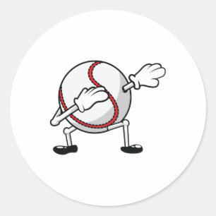 Dabbing Baseball Cool markieren Baseball Player Gi Runder Aufkleber