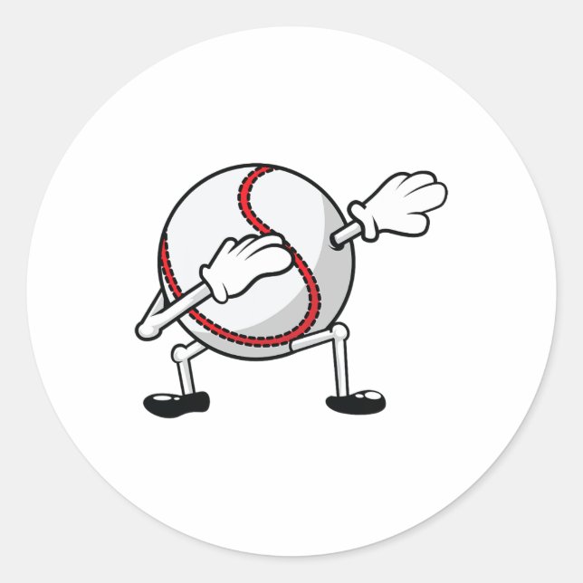 Dabbing Baseball Cool markieren Baseball Player Gi Runder Aufkleber (Vorderseite)