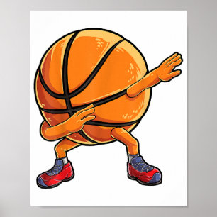 Dabbing Basketball Ball Lustige Jungen Männer Frau Poster