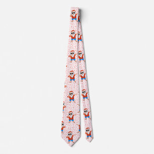 Dabbing Beach Santa Claus in einem Aloha Shirt mit Krawatte