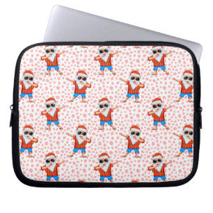 Dabbing Beach Santa Claus in einem Aloha Shirt mit Laptopschutzhülle