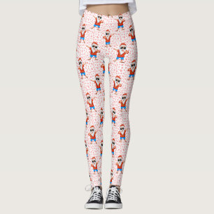 Dabbing Beach Santa Claus in einem Aloha Shirt mit Leggings