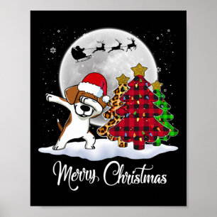 Dabbing Beagle Dab Dog Weihnachtsmannmütze Weihnac Poster