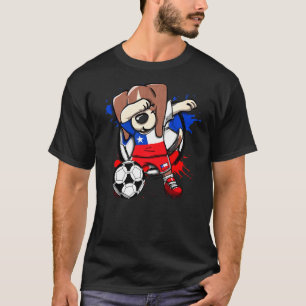 Dabbing Beagle Dog Chile Soccer Fans Jersey Footba T-Shirt