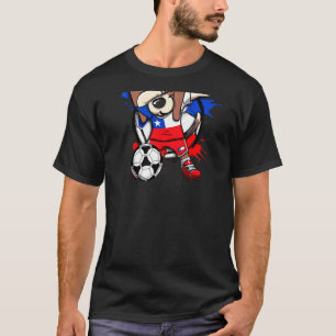 Dabbing Beagle Dog Chile Soccer Fans Jersey Footba T-Shirt