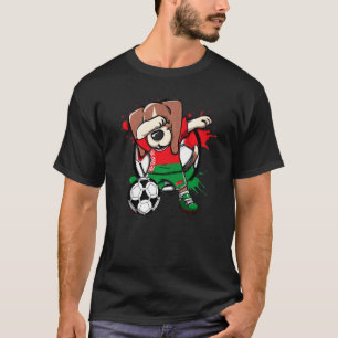 Dabbing-Beagle-Hund Belarus Fußballfans Jersey Fuß T-Shirt