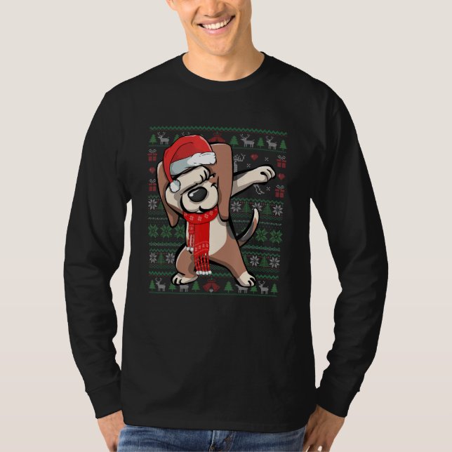 Dabbing Beagle Ugly Christmas Sweat Funny Party (Devant)