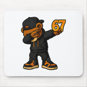Dabbing Bear 67 Meme Lustig Brainrot Hip Hop Kinde Mousepad