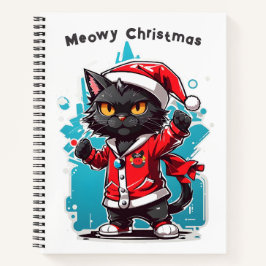 Dabbing Black Cat: Meowy Weihnachtsfeierlichkeiten Notizbuch