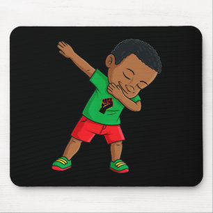 Dabbing Black King Juneteente Boys Kids Dab Mousepad