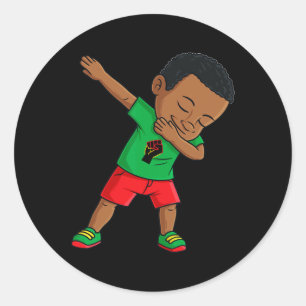 Dabbing Black King Juneteente Boys Kids Dab Runder Aufkleber