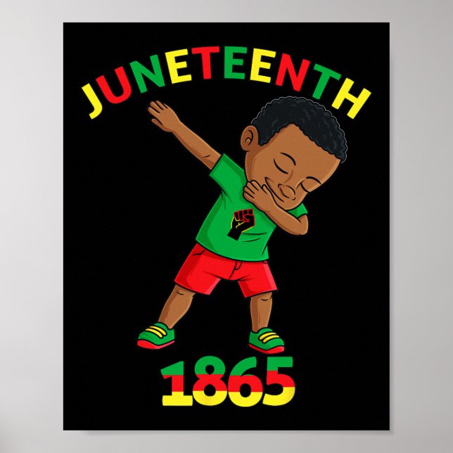 Dabbing Black King Juneteenth Melanin Brown Skin B Poster (Vorne)