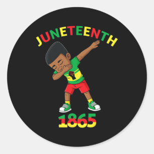 Dabbing Black King Junetenth 1865 Brown Skin Boys Runder Aufkleber