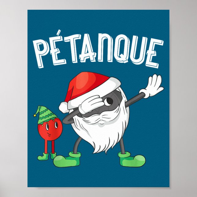 Dabbing Boules Ball Dab Christmas Cap Bouler Boule Poster (Vorne)