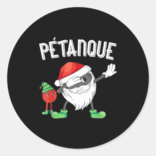 Dabbing Boules Ball Dab Christmas Cap Bouler Boule Runder Aufkleber (Vorderseite)