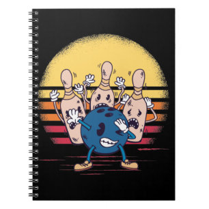 Dabbing Bowling Ball Funny Bowling Buttone Notizblock