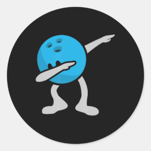 Dabbing Bowling Birthday Party Bowling Gift Runder Aufkleber