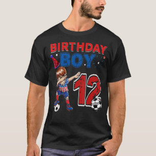 Dabbing Boy 12 Jahre Fußball Fußballspieler Birthd T-Shirt