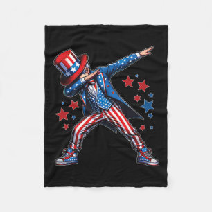 Dabbing Boy 4. Juli Amerikanische Flagge USA Junge Fleecedecke