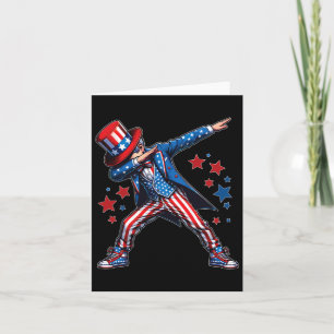 Dabbing Boy 4. Juli Amerikanische Flagge USA Junge Karte