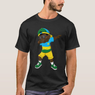 Dabbing Boy Rwandan Ruanda Flag Kids Dab Dance T-Shirt