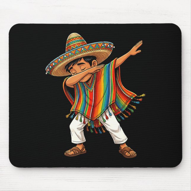 Dabbing-Boy-Sombrero-Serape-Cinco-de-Mayo-Party Mousepad (Vorne)