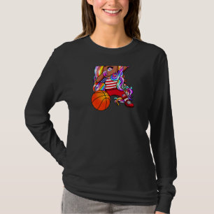 Dabbing Braune Haut Einhorn Amerika Basketball Tri T-Shirt
