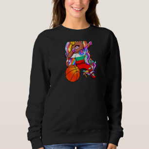 Dabbing Braune Haut Einhorn Bulgarien Basketball T Sweatshirt