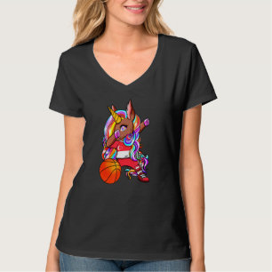 Dabbing Brown Skin Unicorn Singapur Basketball Fa T-Shirt