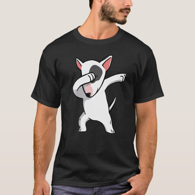 Dabbing Bull Terrier Dog Dab Dance T-Shirt (Vorderseite)