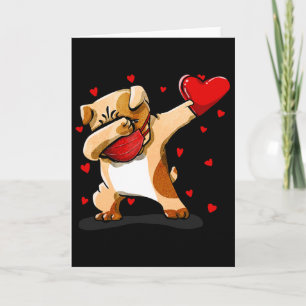 Dabbing Bulldog-Gesichtsmaske Dab-Tanz Valentinsge Karte
