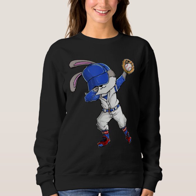 Dabbing Bunny Easter Day Baseball Catcher Happy Ea Sweatshirt (Vorderseite)