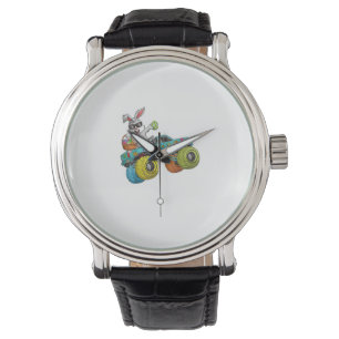 Dabbing Bunny Frohe Ostern Monster Truck Liebhaber Armbanduhr
