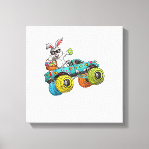 Dabbing Bunny Frohe Ostern Monster Truck Liebhaber Leinwanddruck